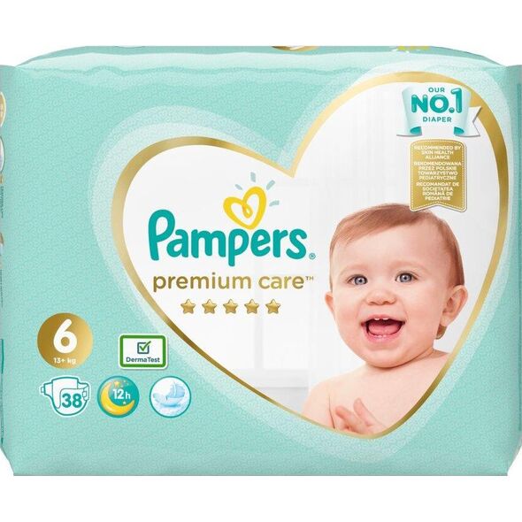 Pampers Pieluchy Premium Care 6, 13+ kg, 38 szt.