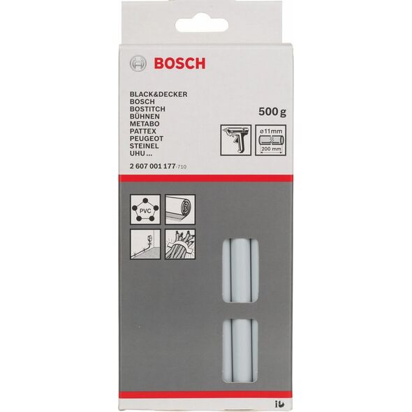Wkłady klejowe Bosch 11 mm x 200 mm szare 25 szt. 0.5 kg 2607001177