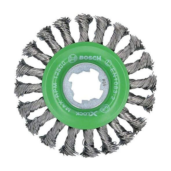 Bosch Bosch X-LOCK disc brush Heavy for Inox 115mm, knotted (115mm diameter, 0.5 mm wire)