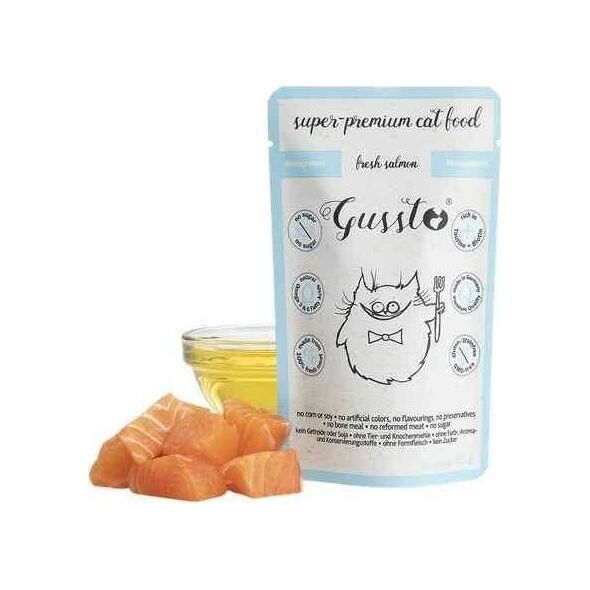 GUSSTO GUSSTO sasz.85g FRESH SALMON /8 Pokarm dla kota z ŁOSOSIEM