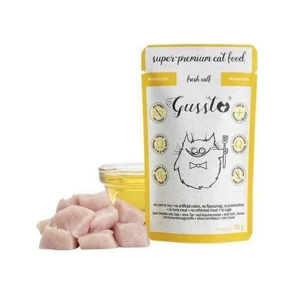 GUSSTO GUSSTO sasz.85g FRESH CALF /8 Pokarm dla kota z CIELĘCINĄ