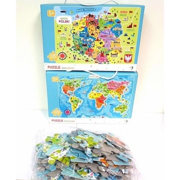 Pierot Puzzle Mapa świata + Mapa Polski