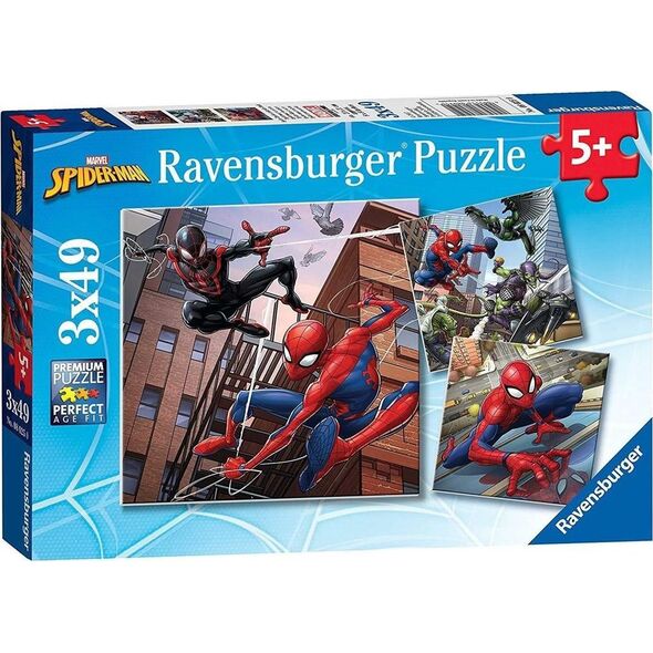 Ravensburger Puzzle 3x49 Spiderman w akcji