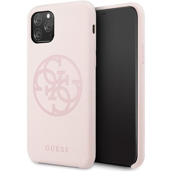 Guess Guess GUHCN58LS4GLP iPhone 11 Pro light pink/jasnoróżowy hard case Silicone 4G Tone On Tone