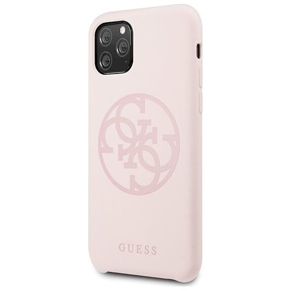 Guess Guess GUHCN58LS4GLP iPhone 11 Pro light pink/jasnoróżowy hard case Silicone 4G Tone On Tone