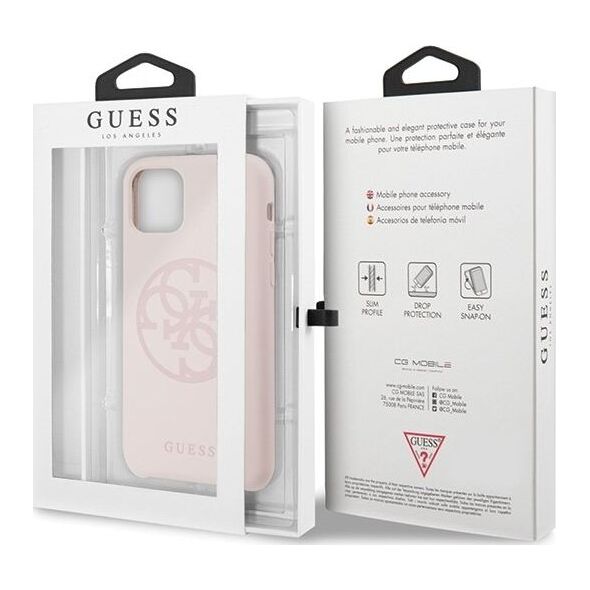 Guess Guess GUHCN58LS4GLP iPhone 11 Pro light pink/jasnoróżowy hard case Silicone 4G Tone On Tone