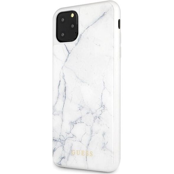 Guess Guess iPhone 11 Pro Max GUHCN65HYMAWH biały hard case Marble
