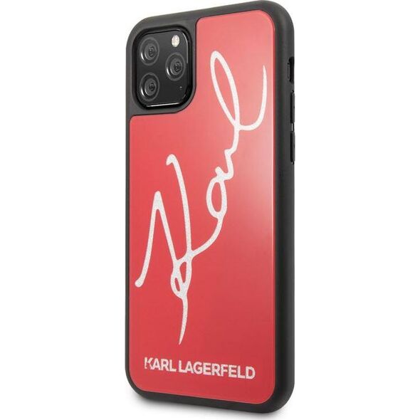 Karl Lagerfeld Karl Lagerfeld iPhone 11 Pro KLHCN58DLKSRE czerwony hard case Signature Glitter