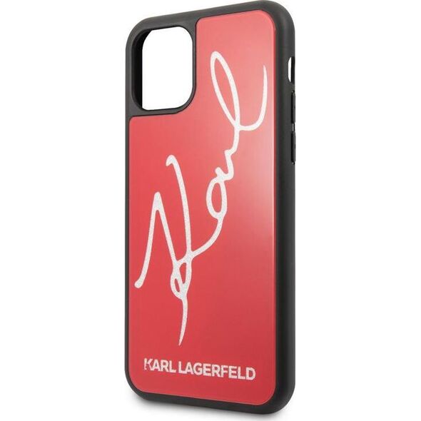 Karl Lagerfeld Karl Lagerfeld iPhone 11 Pro KLHCN58DLKSRE czerwony hard case Signature Glitter