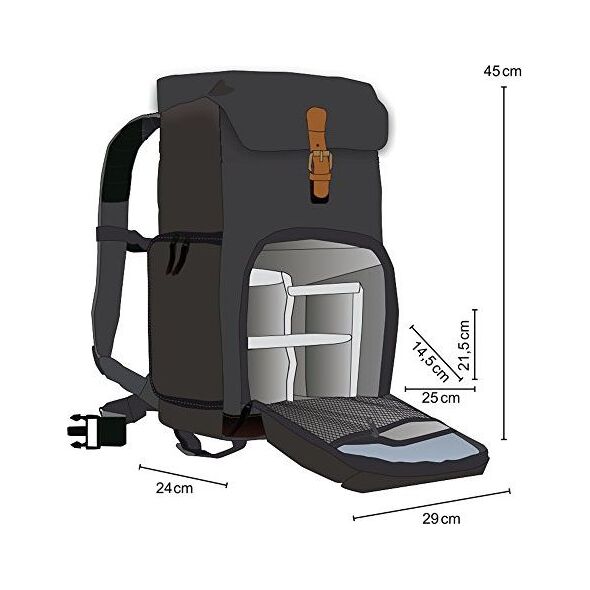 Plecak Mantona mantona Fotorucksack Luis junior black Retro