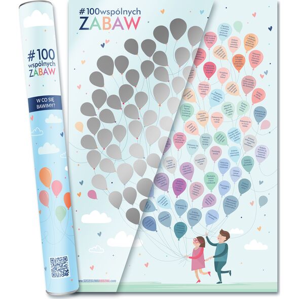 Szczęśliwa Rodzina PLAKAT ZE ZDRAPKĄ DLA DZIECI 100 WSPÓLNYCH ZABAW