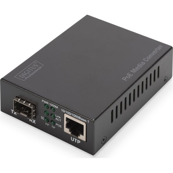 Konwerter światłowodowy Digitus Assmann GIGABIT POE MEDIA CONVERTER/SFP 10/100/1000BASE-T TO SFP IN