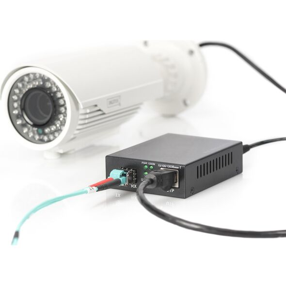 Konwerter światłowodowy Digitus Assmann GIGABIT POE MEDIA CONVERTER/SFP 10/100/1000BASE-T TO SFP IN