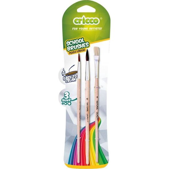 Cricco Pędzelki szkolne 3szt bls CRICCO