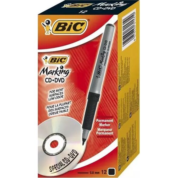 Bic Marker Marking CD/DVD czarny (12szt) BIC