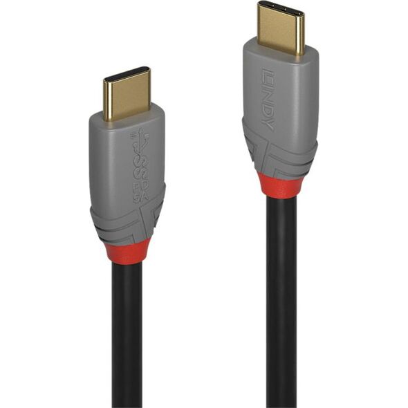 Kabel USB Lindy USB-C - USB-C 0.5 m Szary (36900)