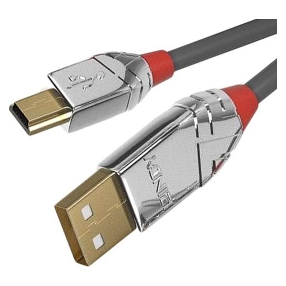 Kabel USB Lindy USB-A - miniUSB 7.5 m Szary (36635)
