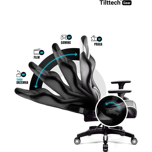 Fotel Diablo Chairs X-Horn King Size Czarno-Biały