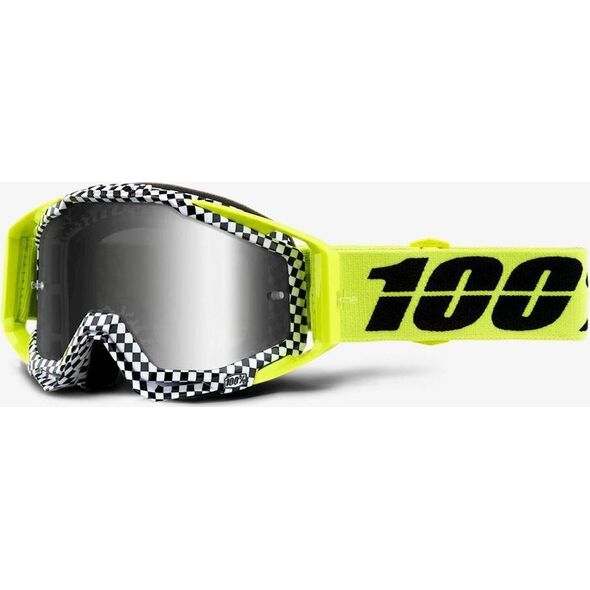 100% Gogle 100% RACECRAFT ANDRE (Szyba Srebrna Lustrzana Anti-Fog + Szyba Przezroczysta Anti-Fog + 10 Zrywek)