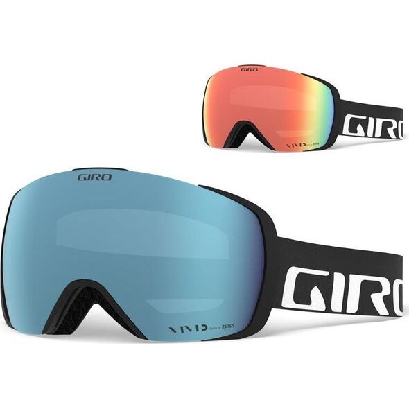 Giro Gogle zimowe GIRO CONTACT BLACK WORDMARK (Szyba lustrzana kolorowa VIVID-Carl Zeiss ROYAL 18% S3 + Szyba lustrzana kolorowa VIVID-Carl Zeiss INFRARED 62% S1)