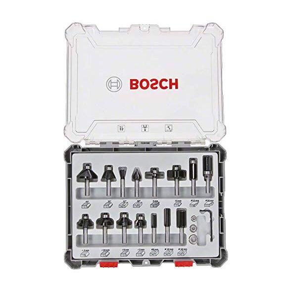 Bosch BOSCH ZESTAW FREZÓW 15szt. UCHWYT 8mm B2607017472