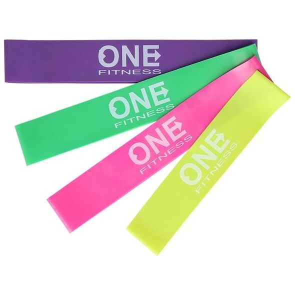One Fitness Mini Band PBF-SET04 różne poziomy oporu w zestawie wielokolorowy 4 szt.