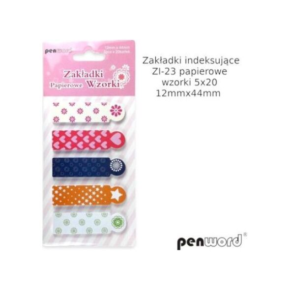 Polsirhurt Zakładki indeksujące ZI-23 papierowe 5kol 12x44mm