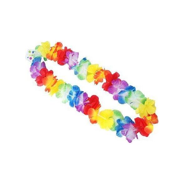 Party Deco Naszyjnik hawajski - tęczowy - 90 cm - 1 szt. uniwersalny