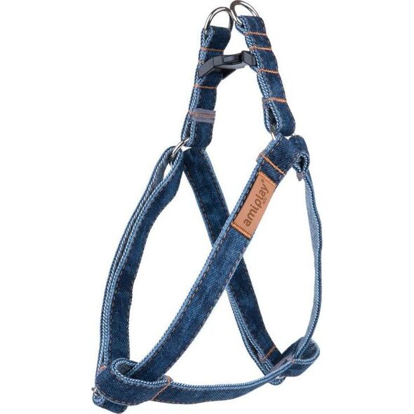 Amiplay Amiplay - szelki dla psa, Denim Collection, rozmiar L, 40-75 cm x 2 cm granatowy