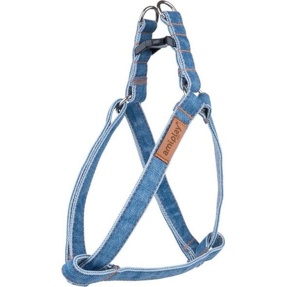 Amiplay Amiplay - szelki dla psa, Denim Collection, rozmiar M, 30-55 cm x 1.5 cm granatowy