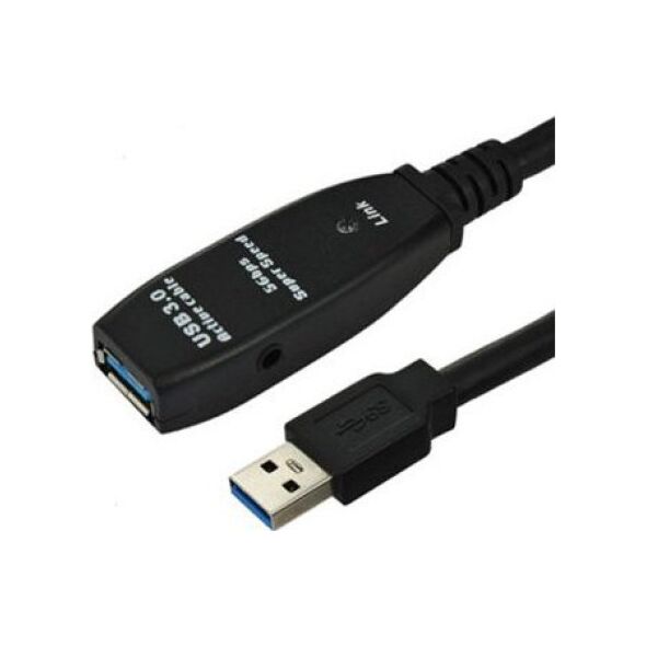 Kabel USB MicroConnect USB-A - USB-A 10 m Czarny (USB3.0AAF10A)