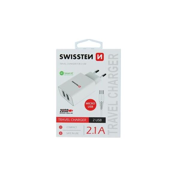Ładowarka Swissten 2x USB-A 3 A (22051000)