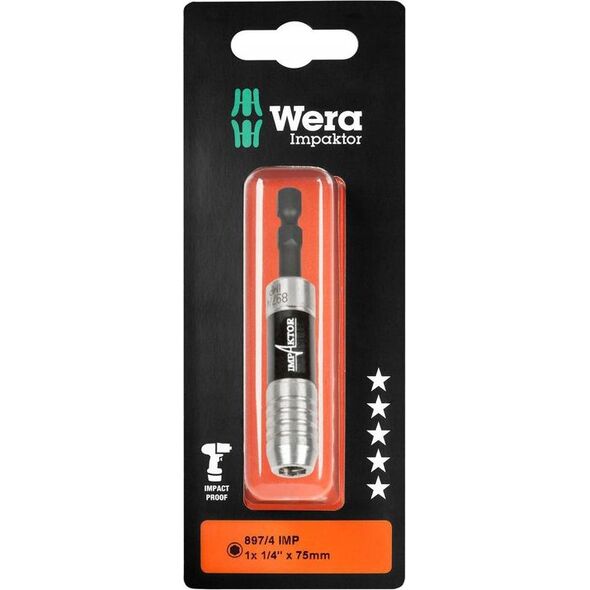 Wera 897/4 uchwyt magnetyczny udarowy do bitów impaktor z pierścieniem 75mm (05057675001)