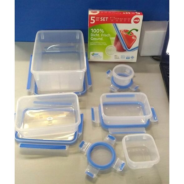 Emsa Emsa Food Clip&Close 508568 5 pcs. Set transparent/blue
