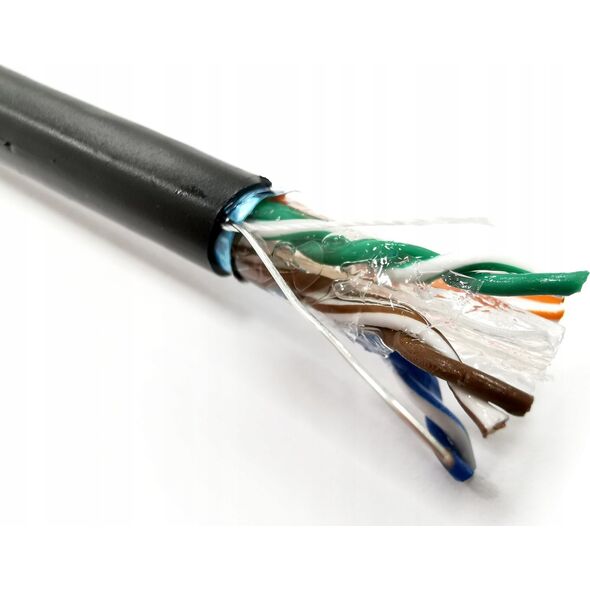 Digitus Kabel teleinformatyczny F/UTP kat.6 PE AWG 23/1 szpula czarny zewnętrzny żelowany DK-TP622 /305m/