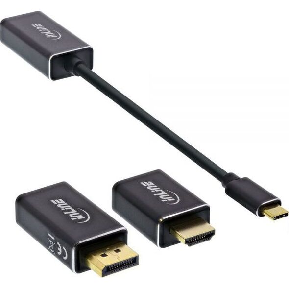 Adapter USB InLine USB-C - DisplayPort Czarny  (64109B)