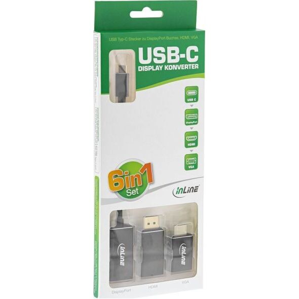 Adapter USB InLine USB-C - DisplayPort Czarny  (64109B)