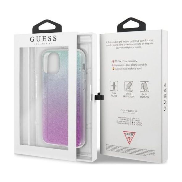 Guess Guess GUHCN65PCUGLPBL iPhone 11 Pro Max różowo-niebieski/pink blue hard case Glitter Gradient uniwersalny