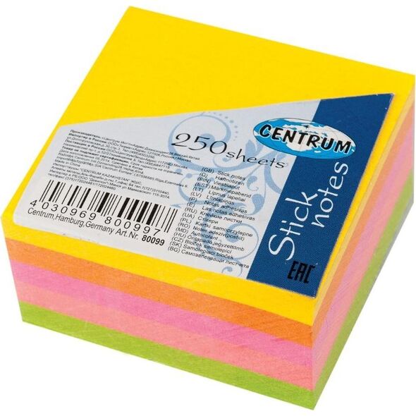 Centrum NOTES SAMOPRZYLEPNY CENTRUM 51X51MM 5X50 KARTECZEK NEONOWYCH