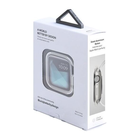 Uniq UNIQ etui Valencia Apple Watch Series 5/ 4 40MM srebrny/titanium silver