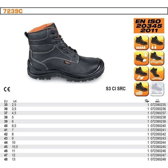 Beta Tools trzewiki robocze skórzane, mrozoodporne -20 stopni, rozmiar 46 (BE 7239C/46)
