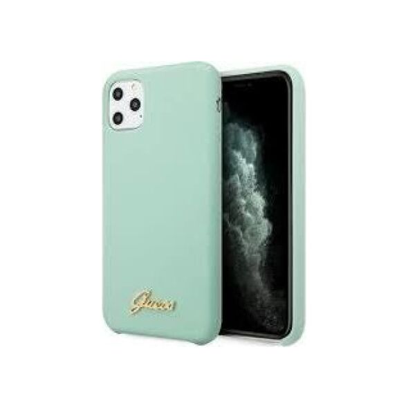 Guess Guess GUHCN65LSLMGG iPhone 11 Pro Max zielony/green hard case Silicone Vintage Gold Logo