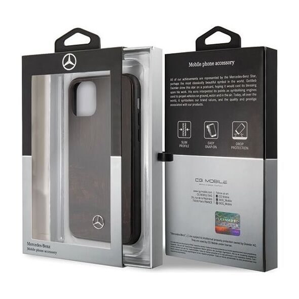 Mercedes Mercedes MEHCN58VWOBR iPhone 11 Pro hard case brązowy/brown Wood Line Rosewood