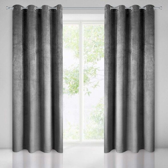 Eurofirany Zasłona Dekoracyjna Euro Pierre Stal 140x250