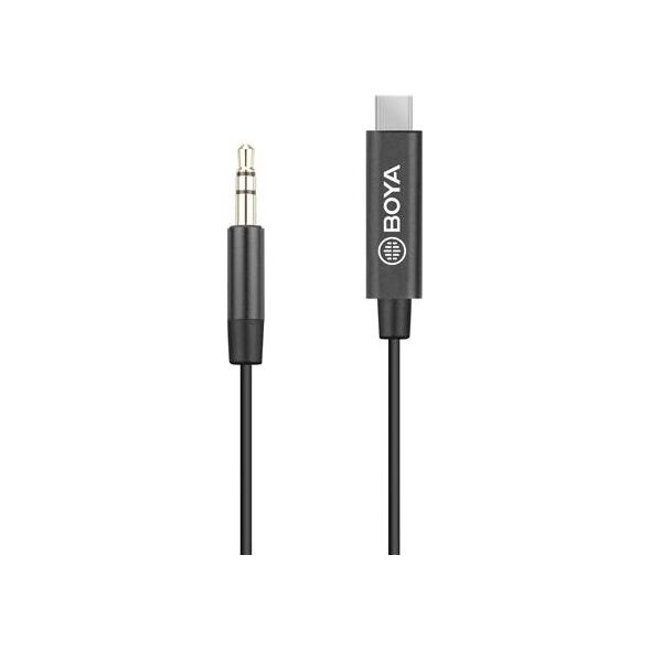 Boya Kabel USB-C - mini Jack 3.5 mm 0.2 m Czarny (BY-K2)
