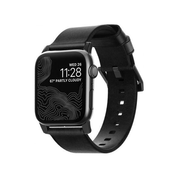 Nomad NOMAD Strap Modern Leather Black 42mm / 44mm Connector Black