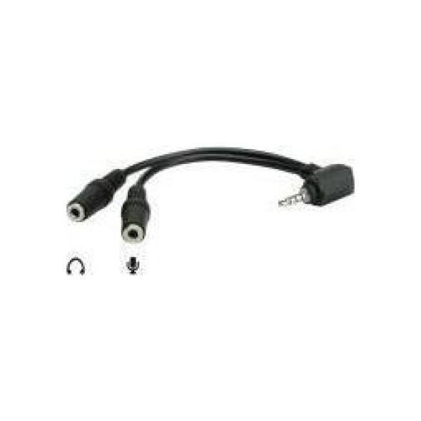 Kabel Roline ROLINE 3.5mm Stereo Plug 1x M/2x F. Black. 15cm