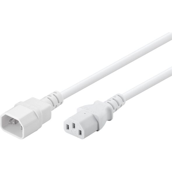 Kabel zasilający Goobay Goobay Power Cable C14 to C13. White. 3.0m