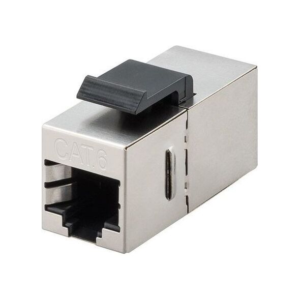 Goobay Goobay 96100 CAT 6 Keystone modular coupler, STP, black-silver