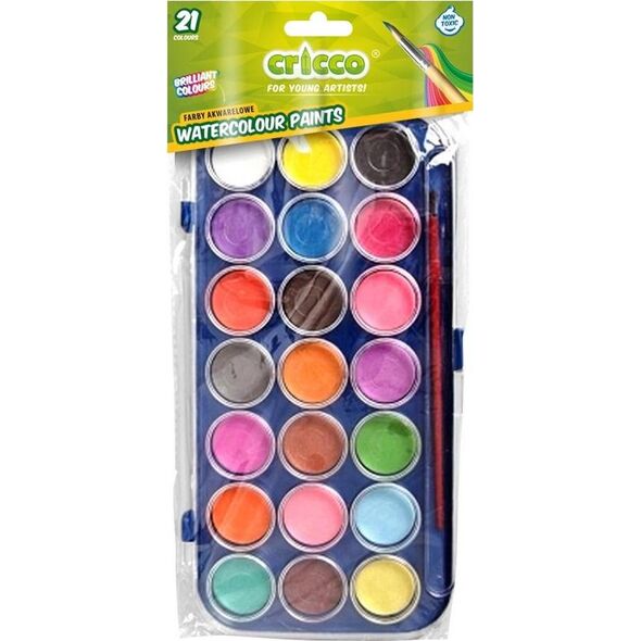 Cricco Farby akwarelowe 21 kolorów CRICCO